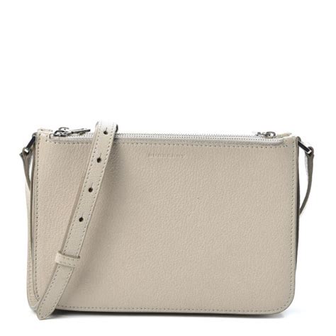 BURBERRY Grainy Goatskin Triple Zip Crossbody Bag